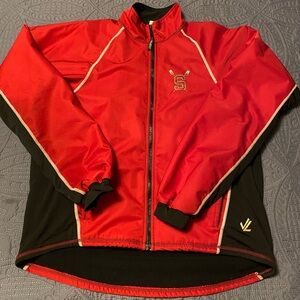 VTG Stanford Cardinal Rowing Jacket Red Polartec Fleece Lined Zip Up made in USA
